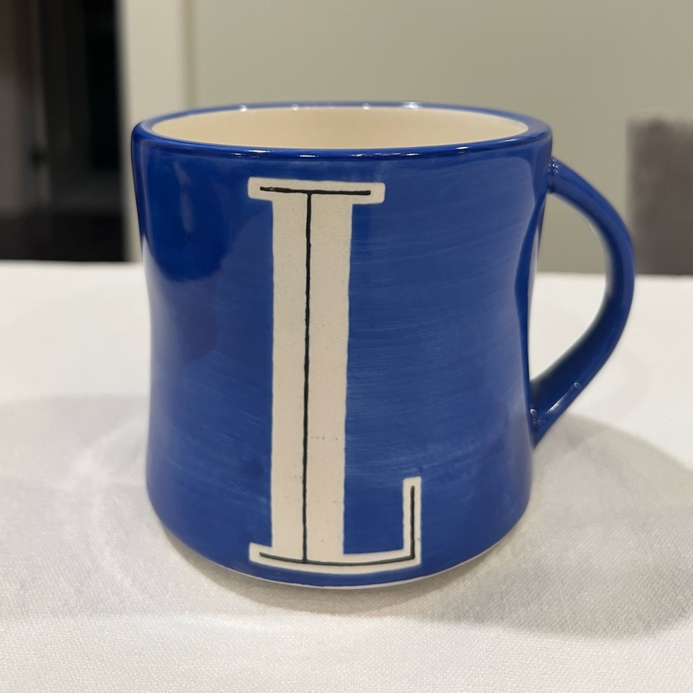 Anthropologie initial collection letter ‘L’ coffee mug.